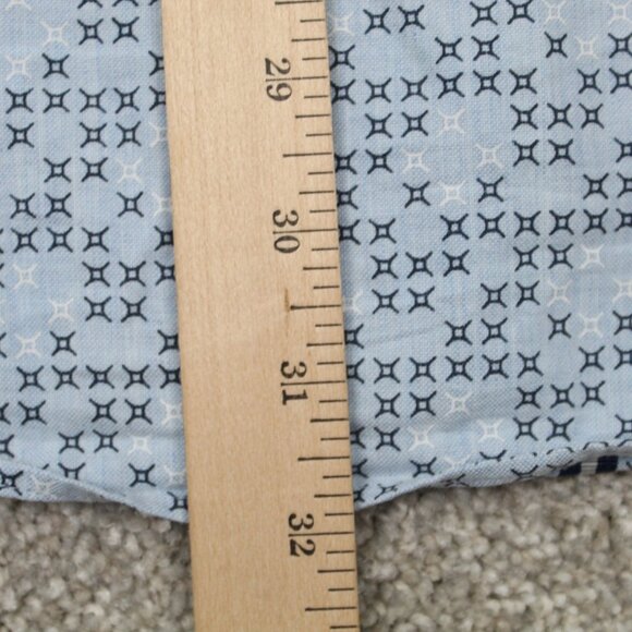 Cremieux‎ Flip Cuff Shirt Mens XL Blue Geometric Slim Fit Cotton L/S Button Down - Picture 12 of 13
